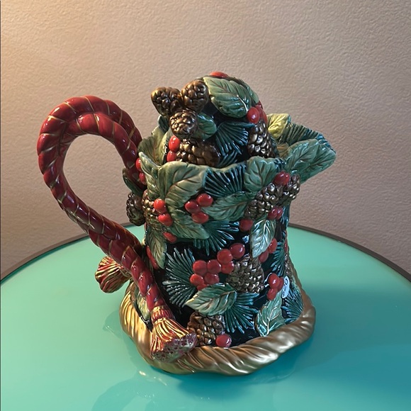 Festive Fitz & Floyd Santa Claus Teapot - Picture 3 of 6